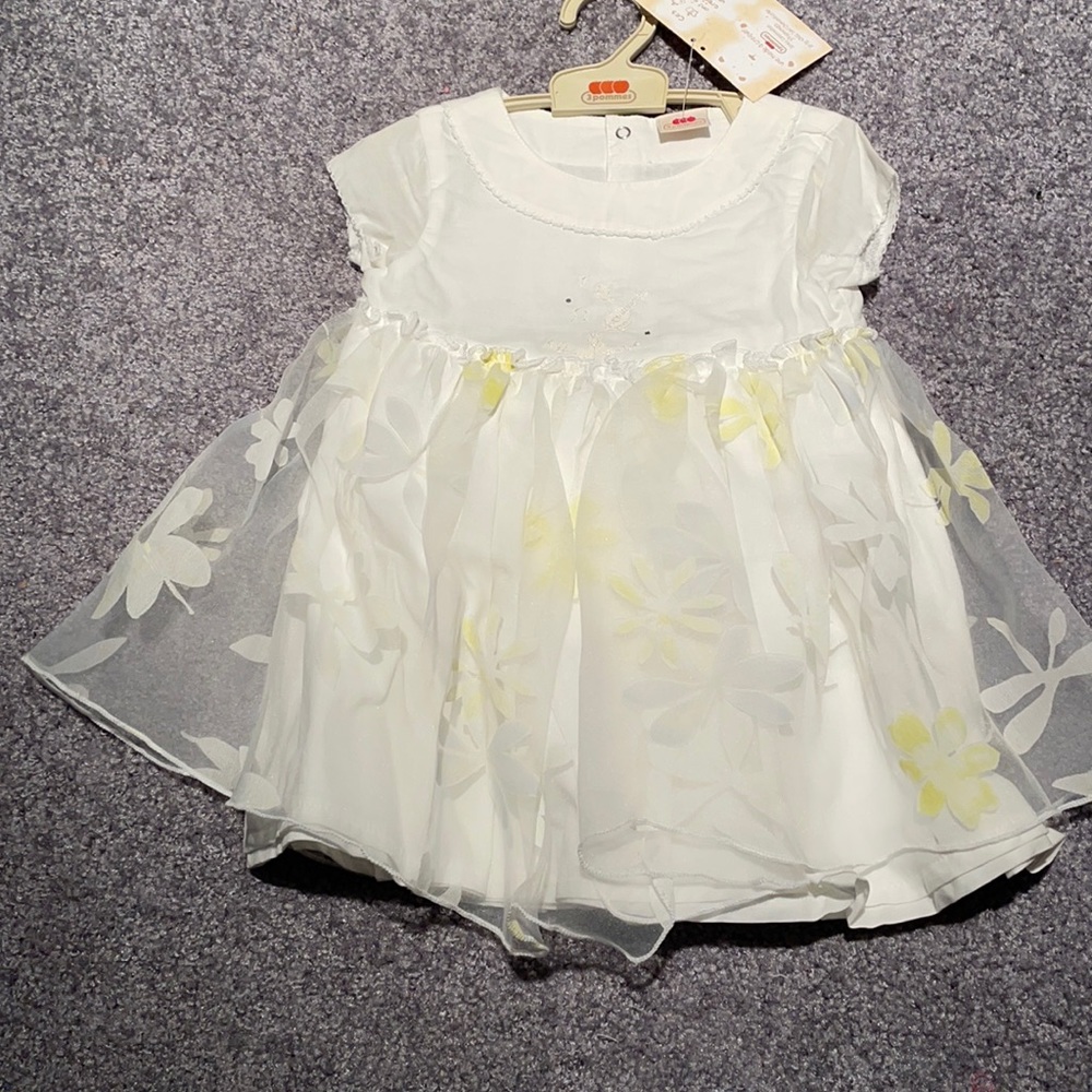 New Baby Girls 3 Pommes Dress